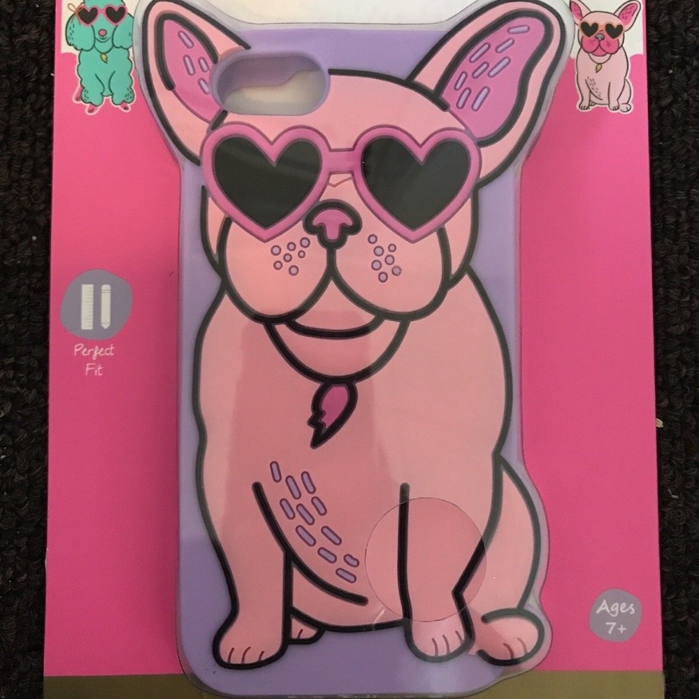 I phone 7 Pink dog phone case New